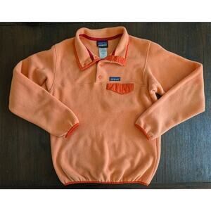 Patagonia Synchilla Women’s Med Pullover Snap-T Orange Sherbet Fleece Jacket Med